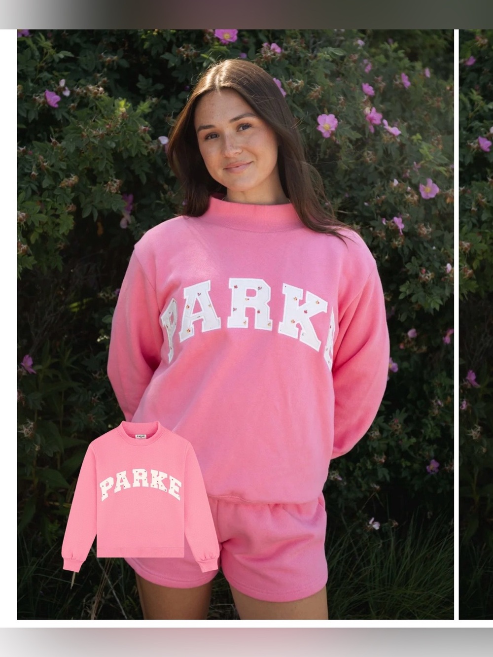 NEW Parke Maggie &Emma Heritage Varsity Mockneck Sweatshirt Size S/M